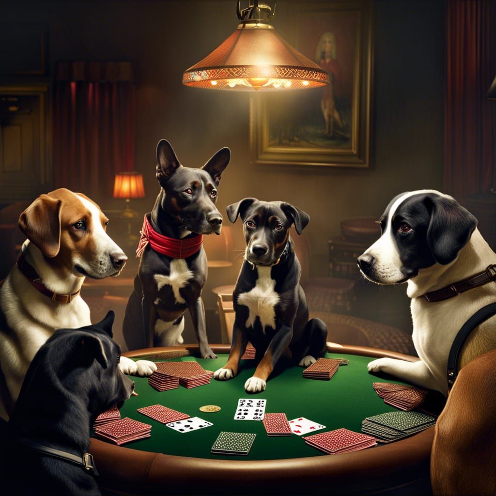 Real dog poker Scene - AI Generated Artwork - NightCafe Creator