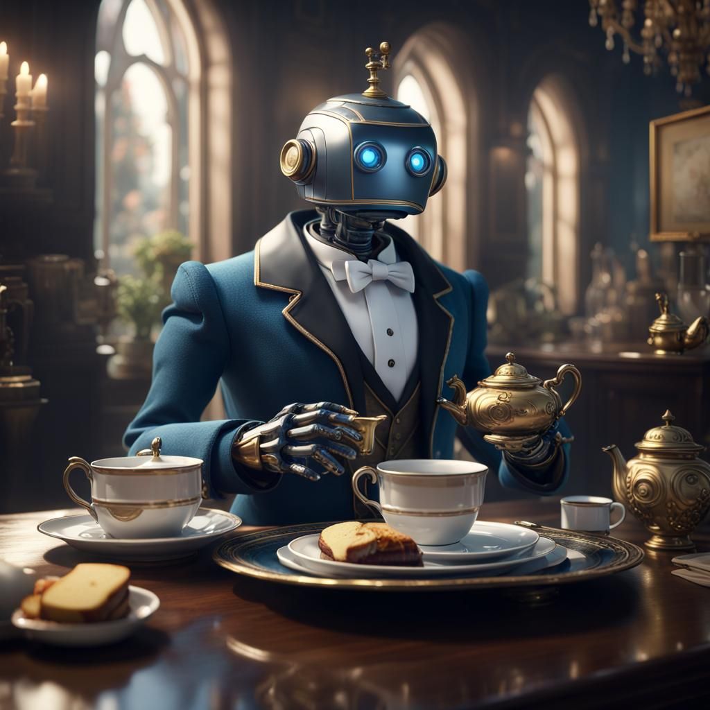 Robot Butler - AI Generated Artwork - NightCafe Creator