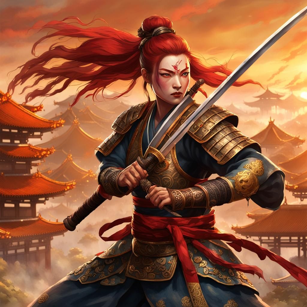 A Matsu samurai from the Lion Clan in the game "Legend of th...