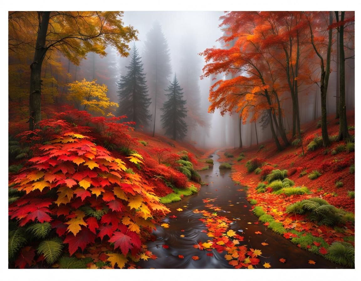 Autumn - forest landscape - AI Generated Artwork - NightCafe Creator