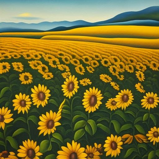 Fields of sunflowers