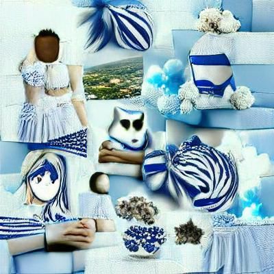 blue and white