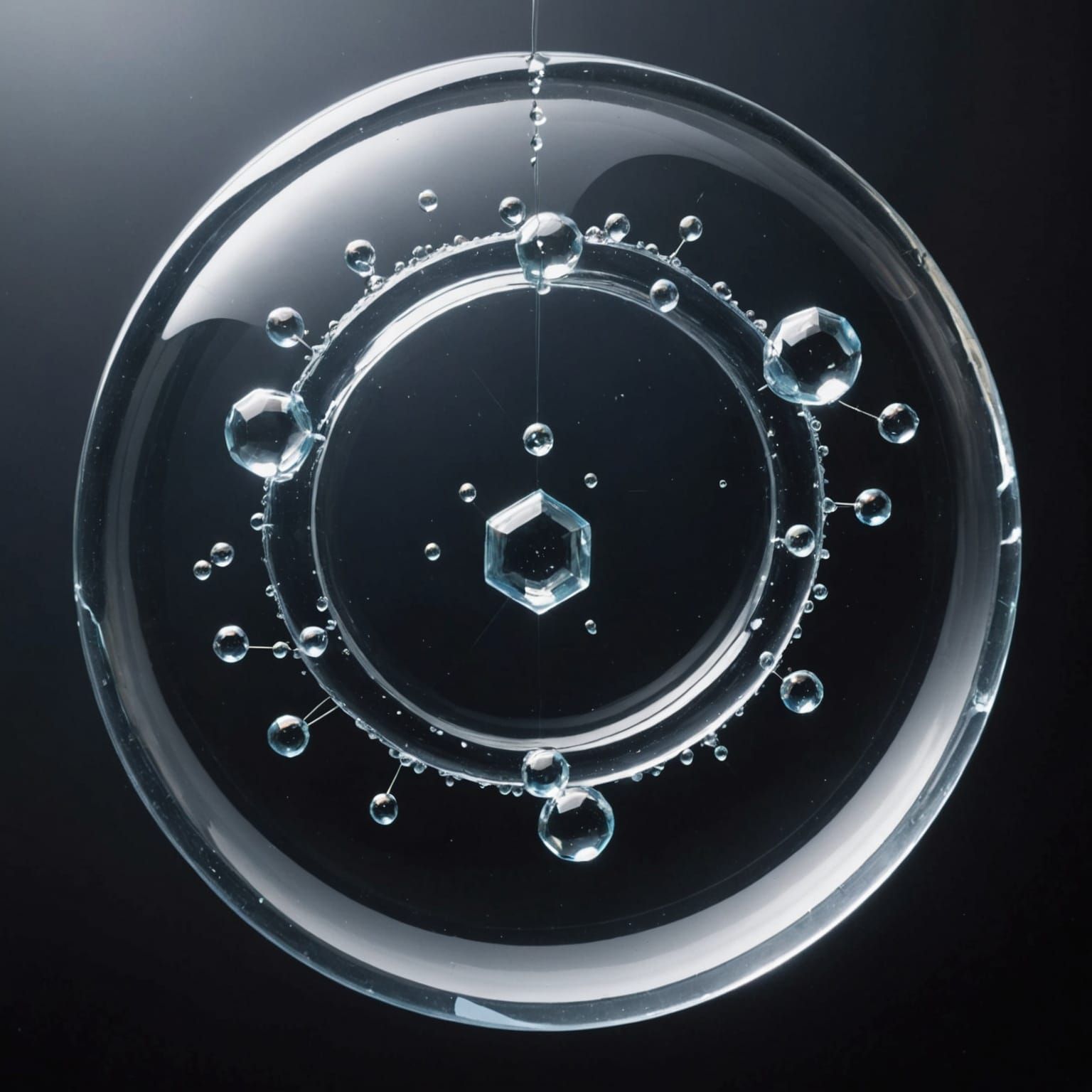 Atoms in an Octagonal Water Droplet