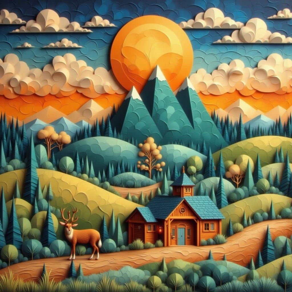 Kirigami, papercut technique, layered, detailed <lora:Earth and oil:1.0> 