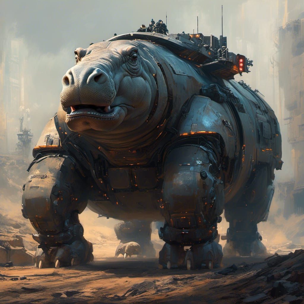 Hippo tank - AI Generated Artwork - NightCafe Creator