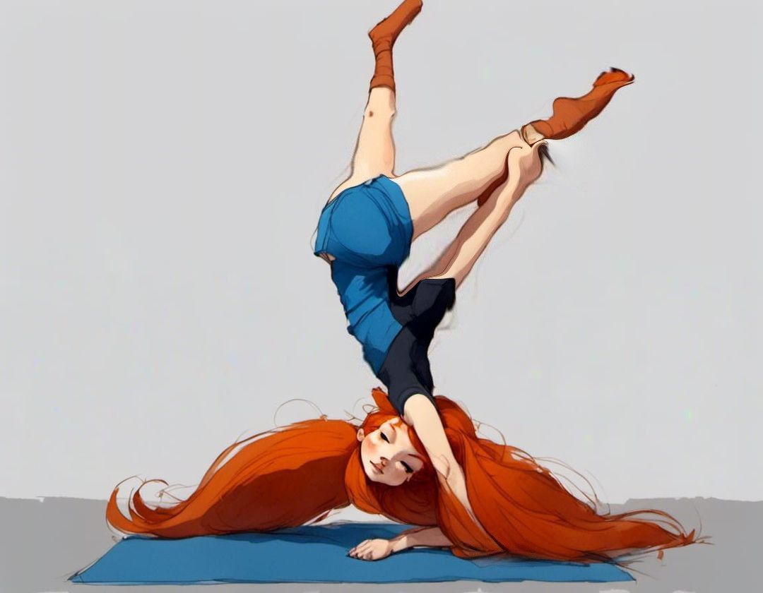 Adorable Fox-girl VIXEN, preforming an insane yoga pose.