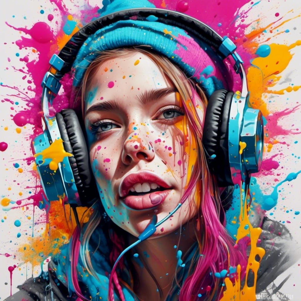 <lora:SuperHyperrealism:1.0> girl showing tongue, wearing he...