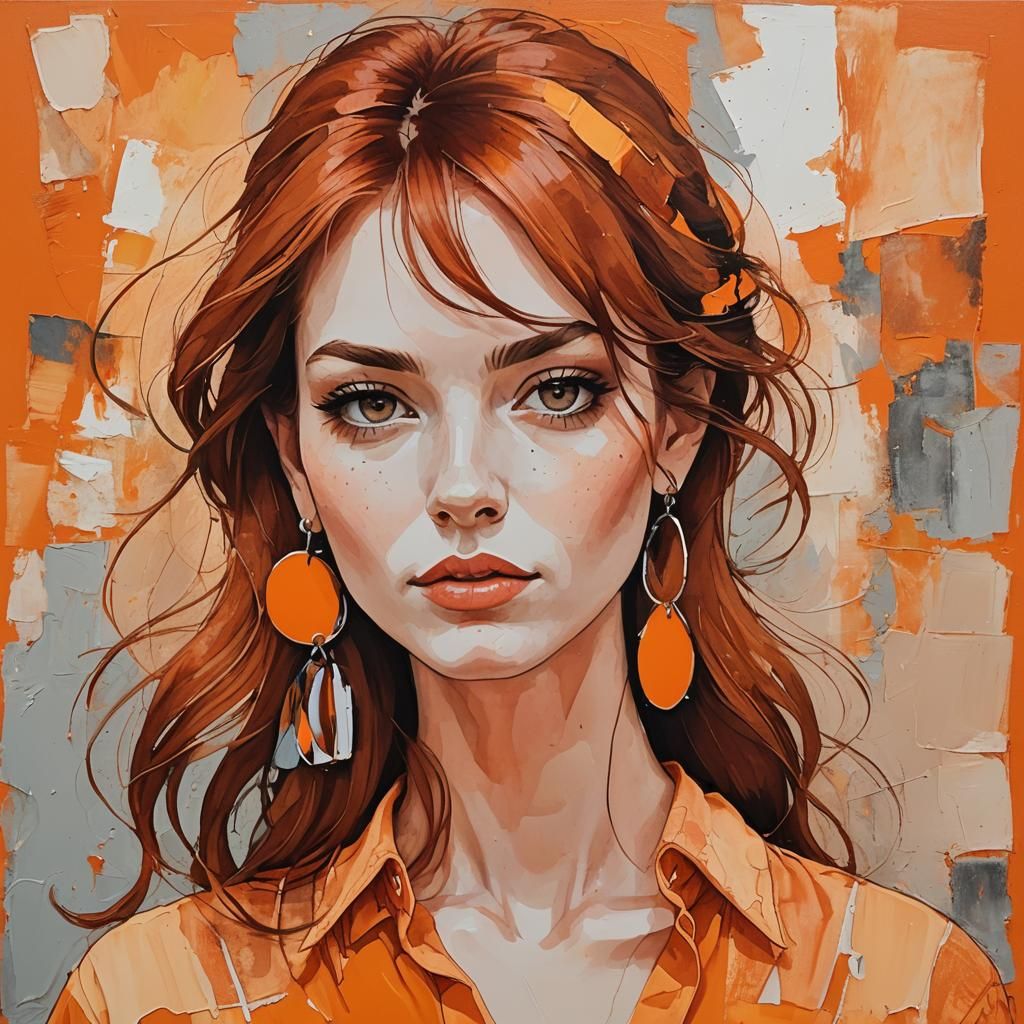 Orange earrings