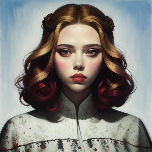 SCARLETT JOHANNSON PAINTED BY  Jesus Rafael Soto