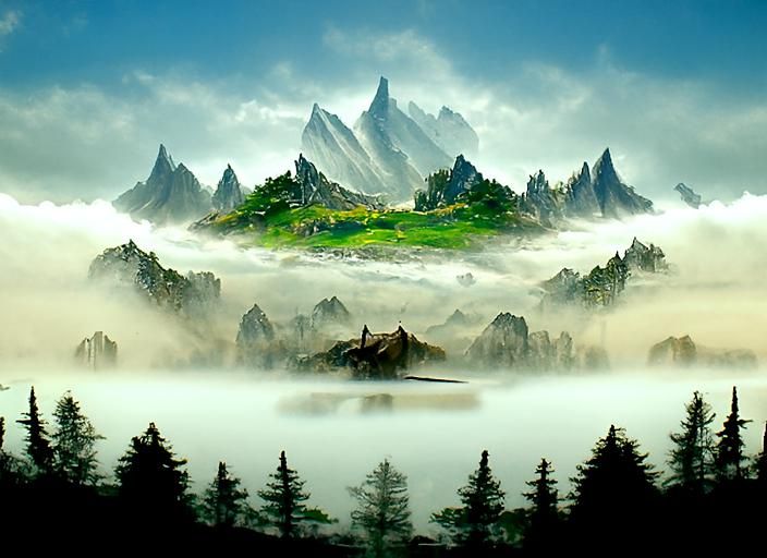 Cinematic fantasy landscape