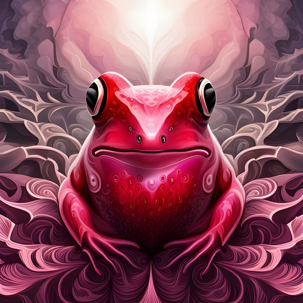 Strawberry Fractal Frog - AI Generated Artwork - NightCafe Creator