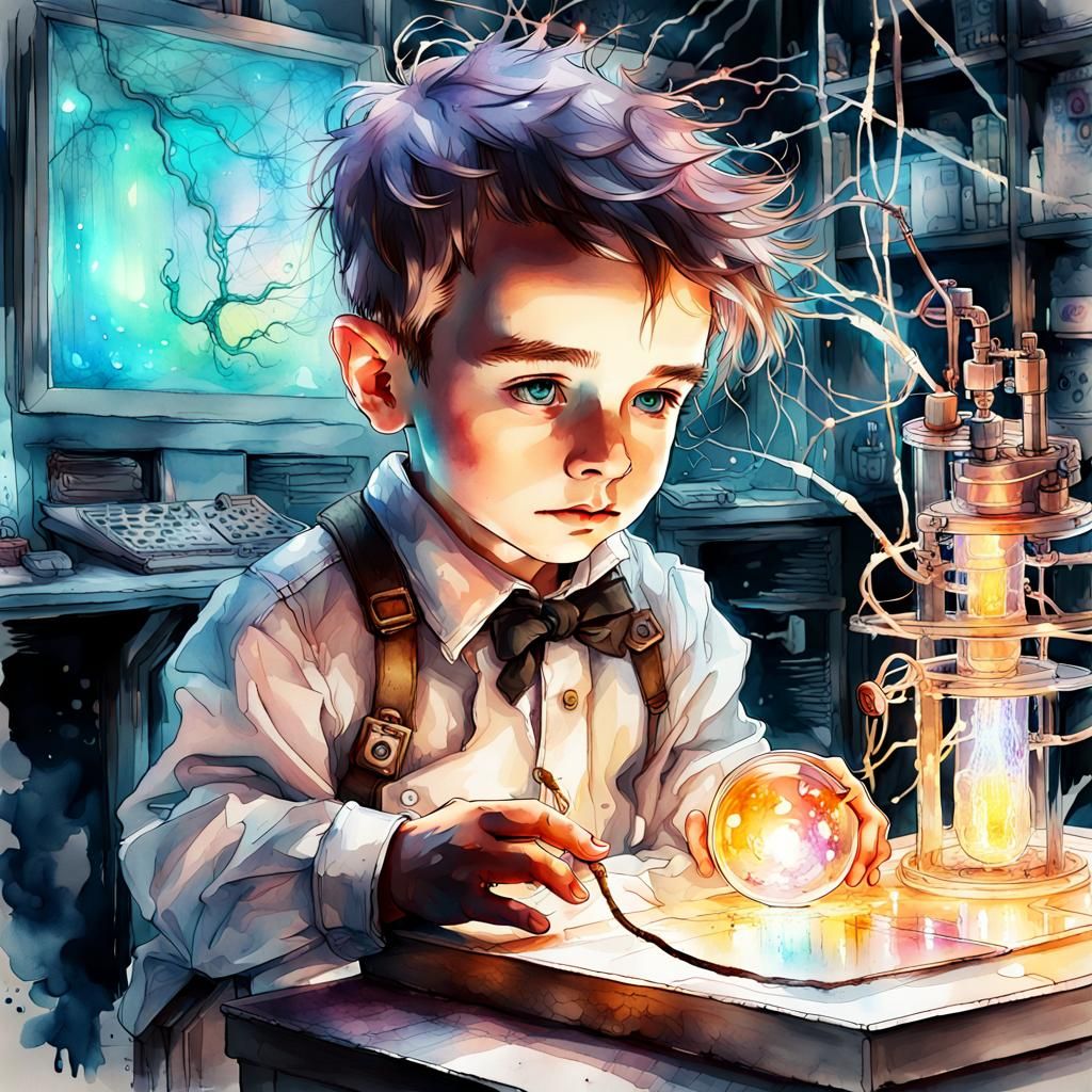 Baby Nikola Tesla  by @Chester Clarke
