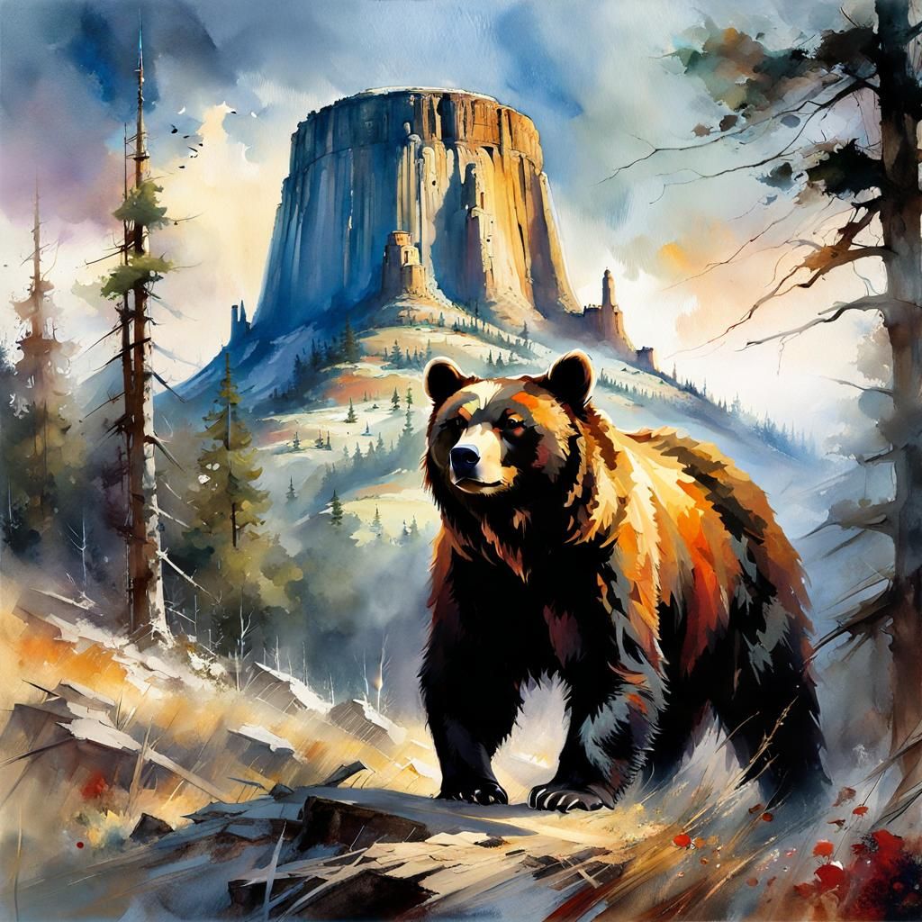 Black Bear at Devils Tower (Wyoming)  by @doGooder