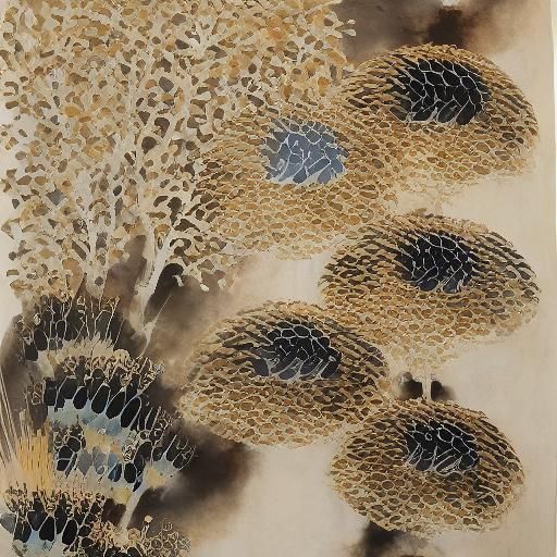 Mystical Apocalyptic Ink Painting on Rice Paper