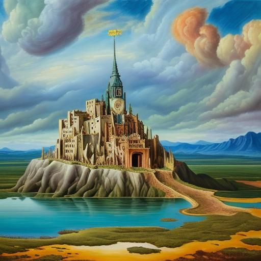 Wild Elephants in Expressionist Oil Painting