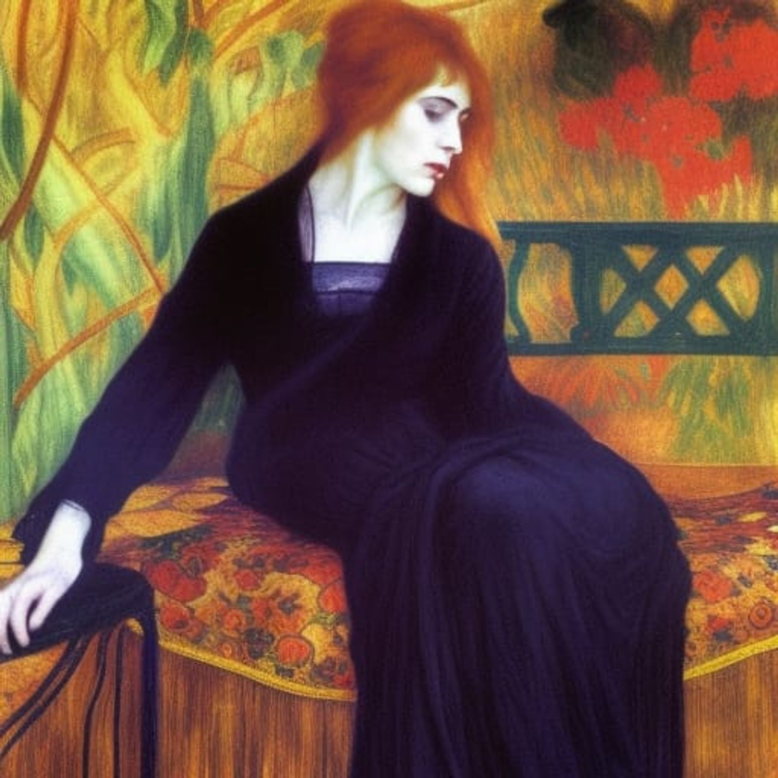 Stevie Nicks, young, slender, and beautiful ,painted by Dante Gabriel