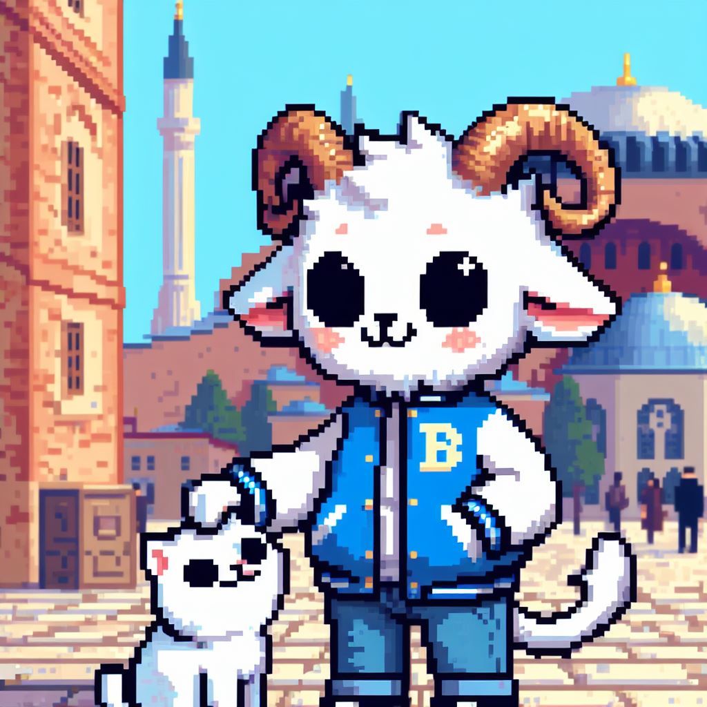 Little Jack Petting a Cat Outside of the Hagia Sophia