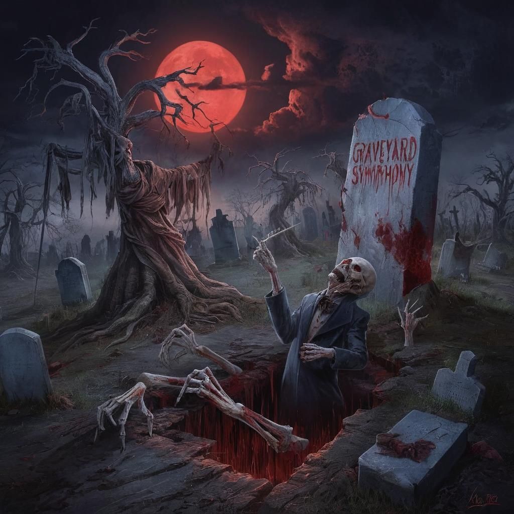 Album cover for the fictional band "Graveyard Symphony"
