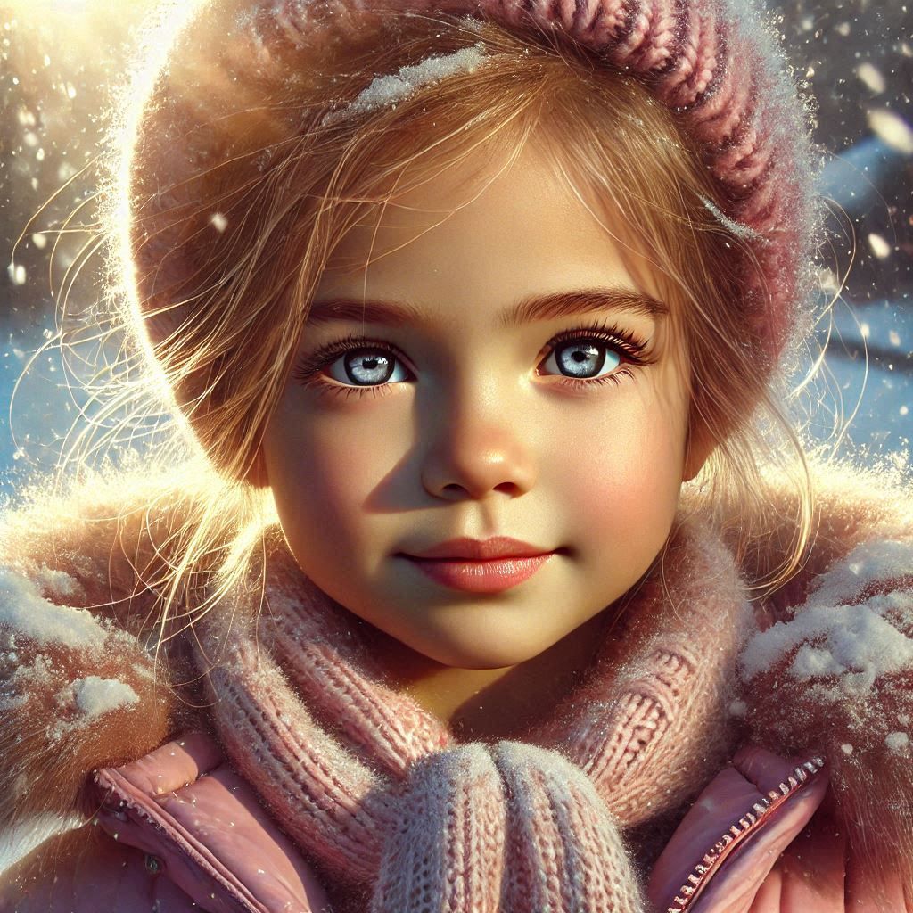 portrait. sunlight in the winter.