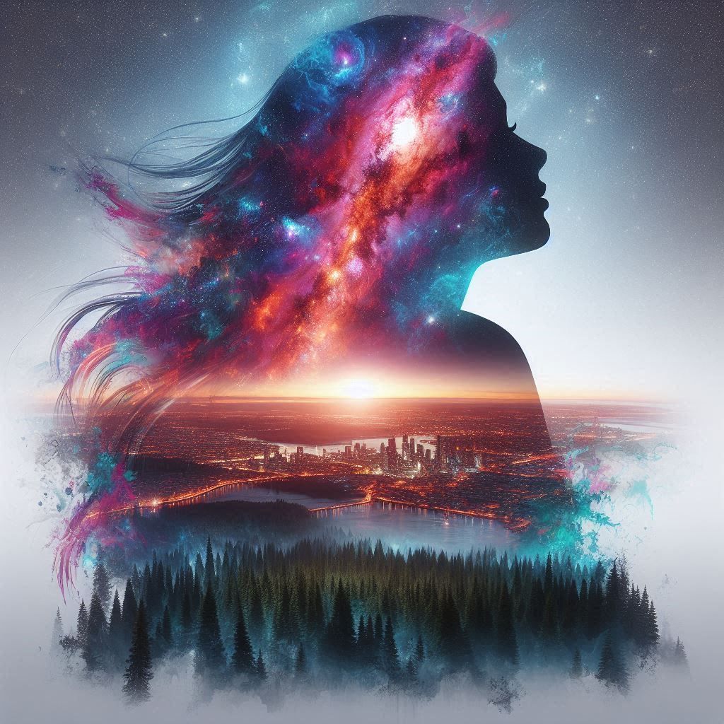 Art style double exposure