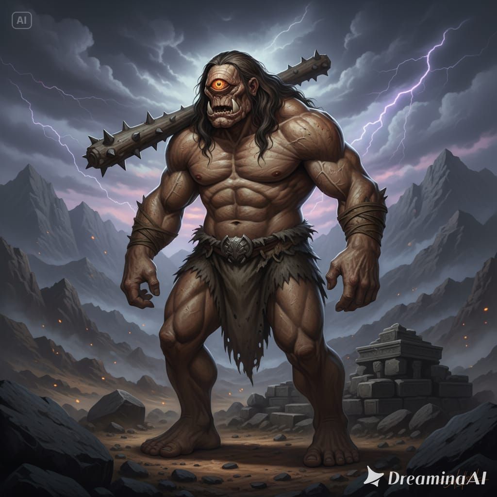 Legend Cyclop The giant men with one eye on their forehead