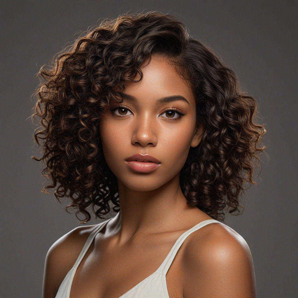 Hyperrealistic Portrait of a Dazzling African American Beaut...