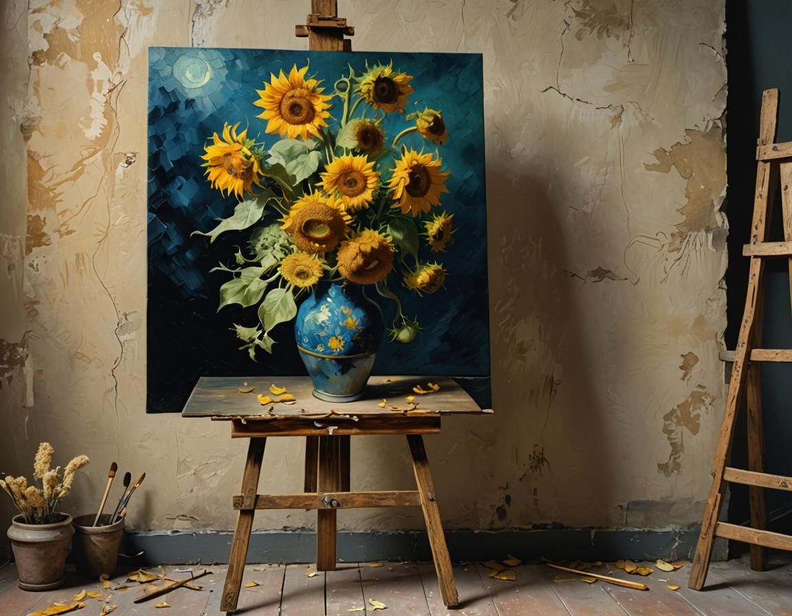 Ultra sharp, photorealistic Rembrandt painting of  Van Gogh ...