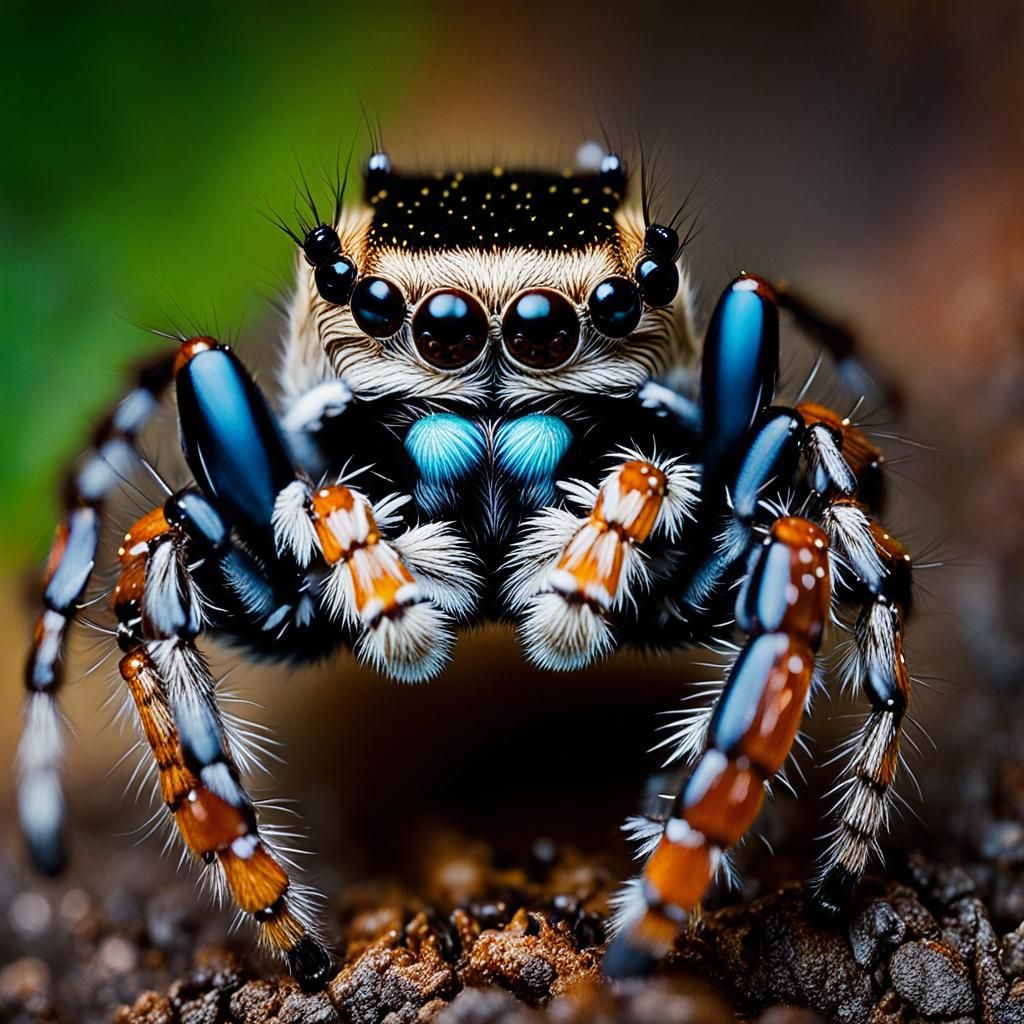 Macro Photography about a beautiful jumping spider 3   by @Mad Piece Maker
