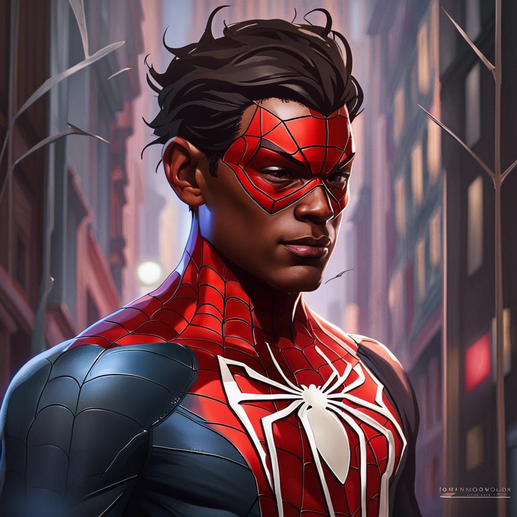 Miles Moralis as Spiderman - AI Generated Artwork - NightCafe Creator