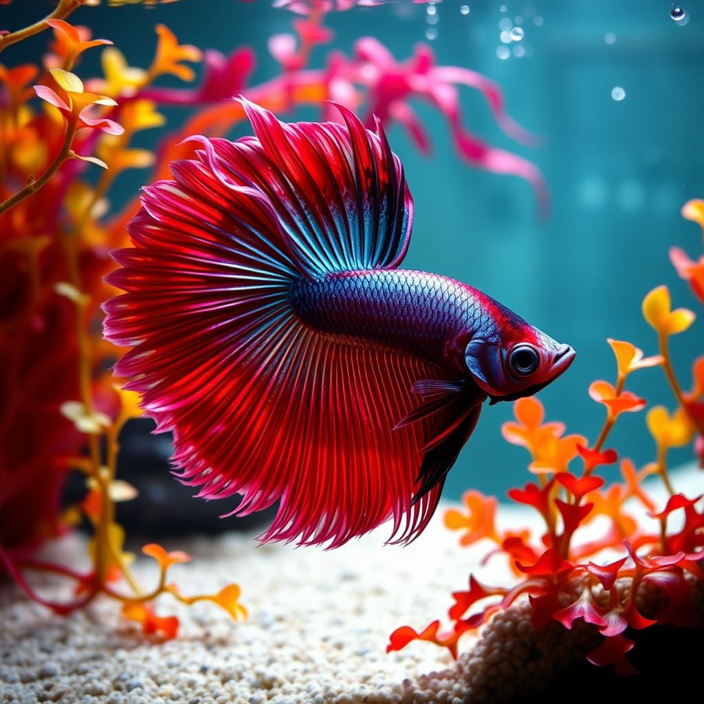 Posing Halfmoon Betta Fish   by @Gokiburi