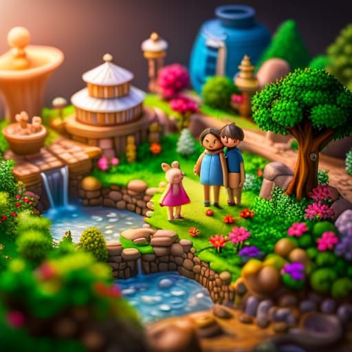 "Close-up on a Miniature Wonderland Garden" : hyperdetailed ...
