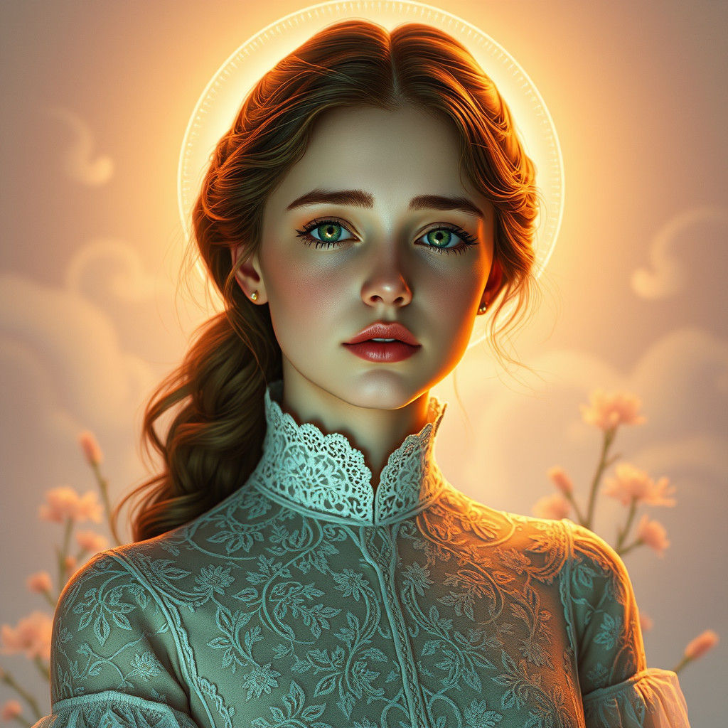 Ethereal Woman in Art Nouveau Style