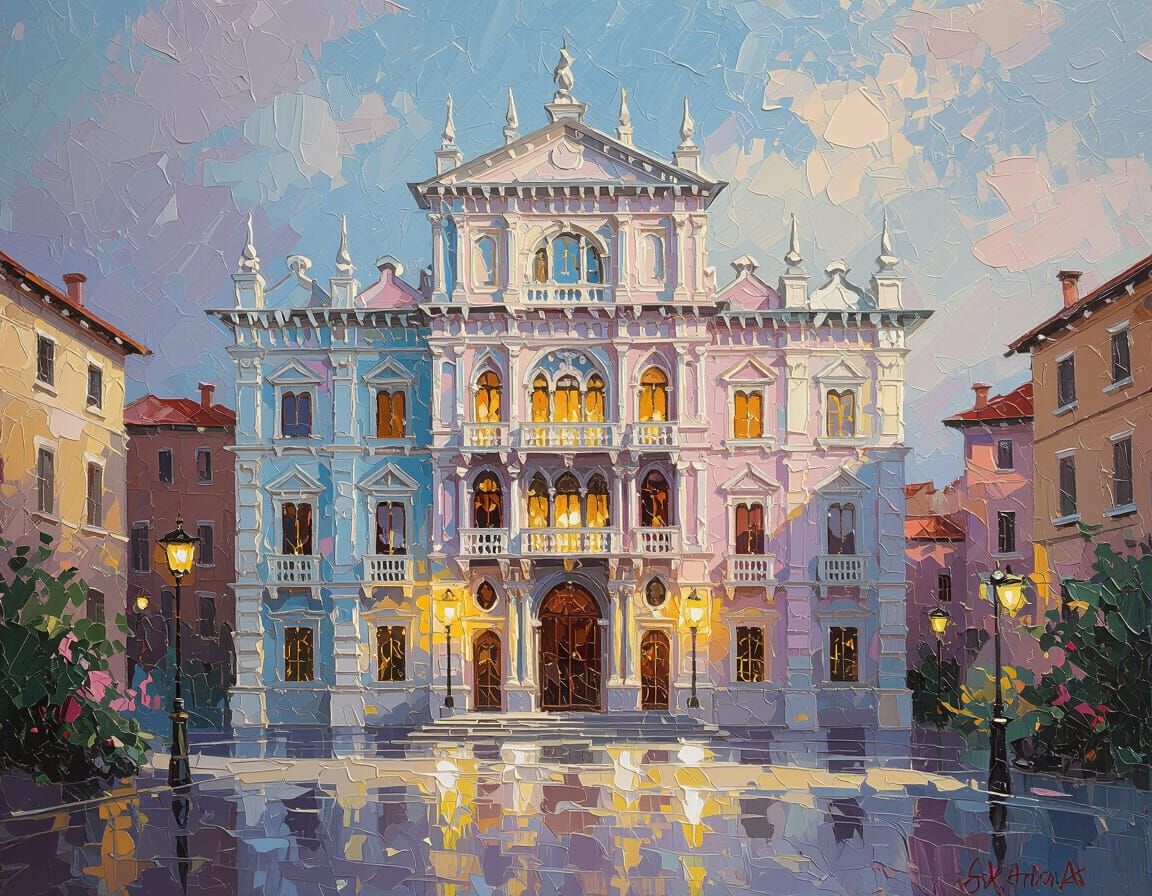 Palazzo with fountain 