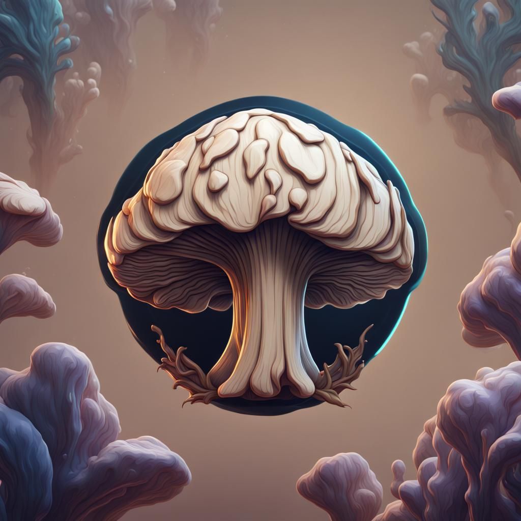 a simple logo made from oyster mushroom