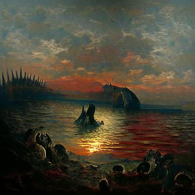 Sunset over the bay