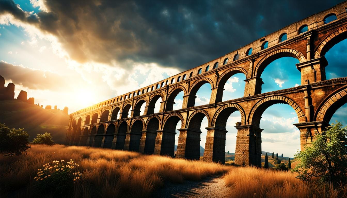 The Roman Aqueduct  by @Leycer