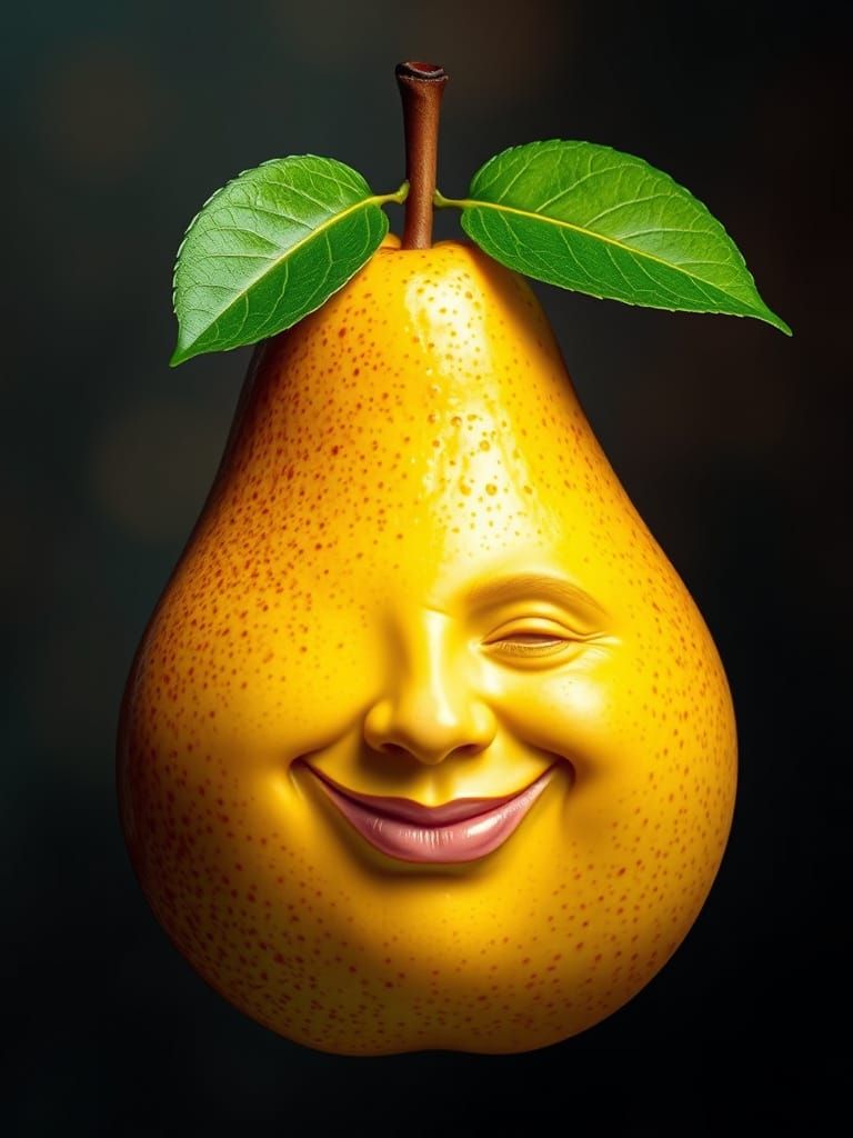 Pear with a face. . .  by @Samopad