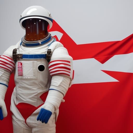 Austronaut with the Soviet Union flag