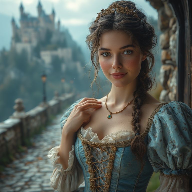 Snow white waiting for the carriage