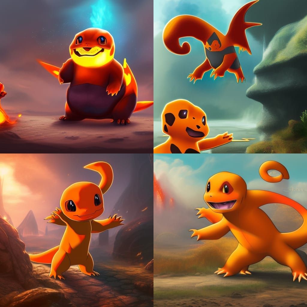 charmander playing - AI Generated Artwork - NightCafe Creator