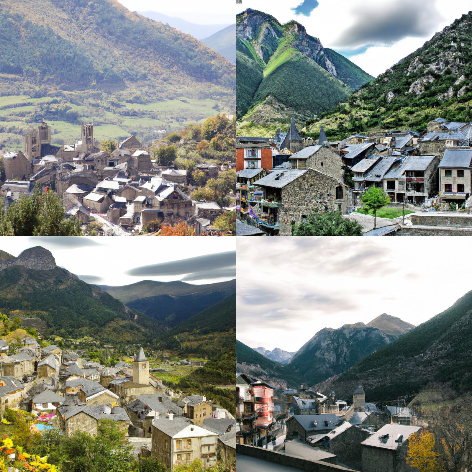 Mountain town in the Pyrenees