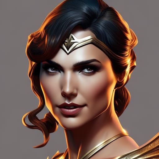 The portrait of Gal Gadot as Wonder Woman - AI Generated Artwork ...