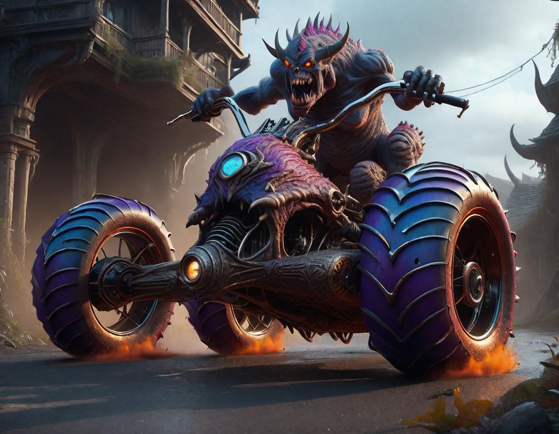 Monster Rider - Ai Generated Artwork - Nightcafe Creator