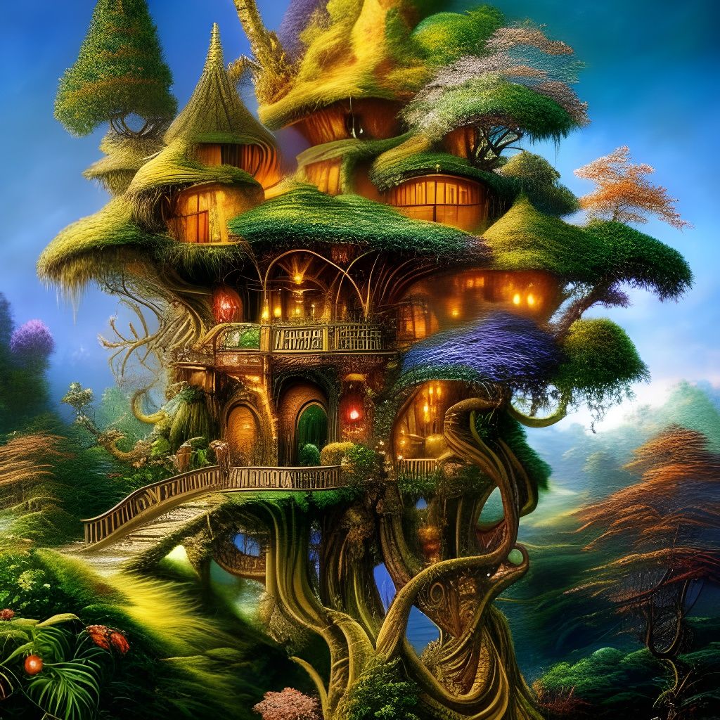 Treehouse - AI Generated Artwork - NightCafe Creator