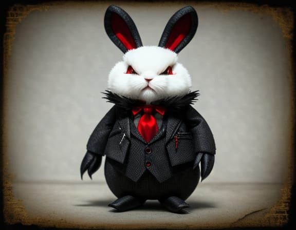Evil clawed stuffed bunny