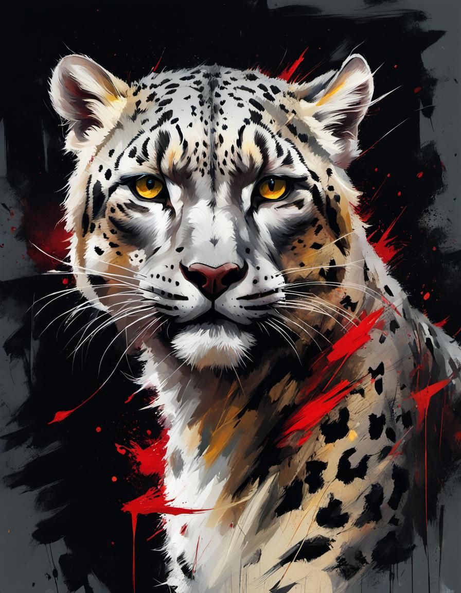 A portrait of a Snow Leopard