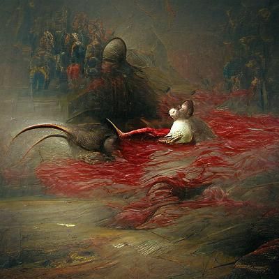 Artistic rat killing blood