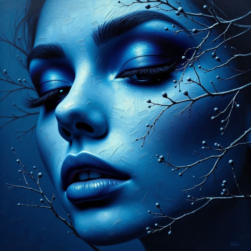 Monochromatic Blue Portrait