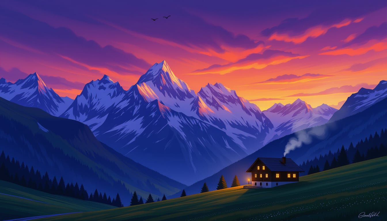 Serene Swiss Alps Chalet  by @Freelance Author