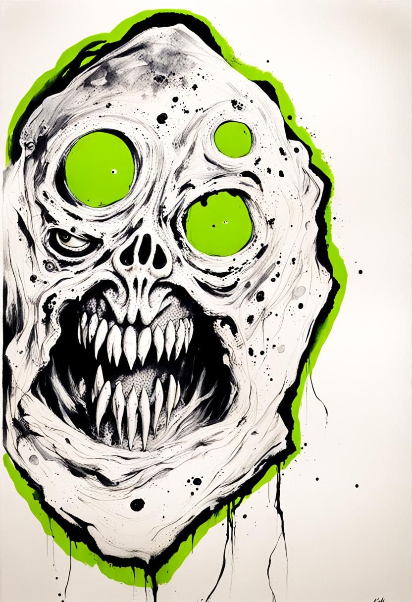 eldritch alien ghost superhero made out of tattered flesh St...